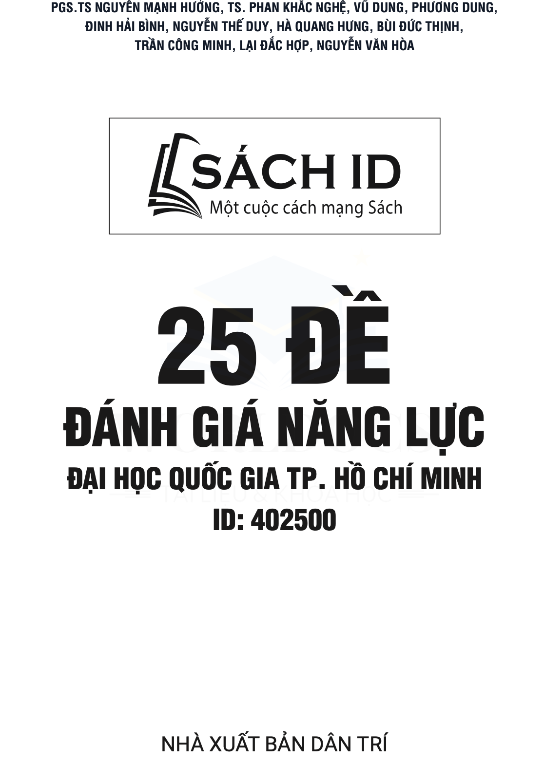 bìa sách 25 đề thi đánh giá năng lực do nxb dân trí xuất bản